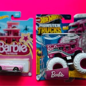 Barbie Hot Wheels Monster Truck and Barbie The Movie Corvette